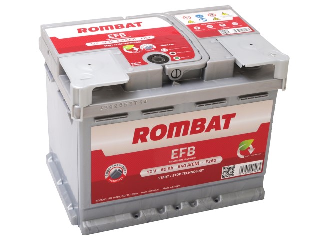 Rombat EFB 12V 60Ah 640A(EN) L2 242x175x190 0/1